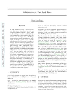 independence: Fast Rank Tests