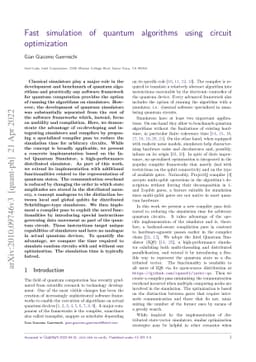 Fast simulation of quantum algorithms using circuit optimization