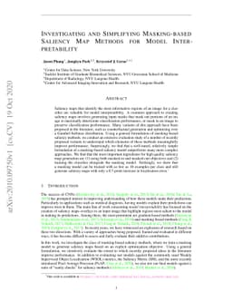 Investigating and Simplifying Masking-based Saliency Methods for Model
  Interpretability