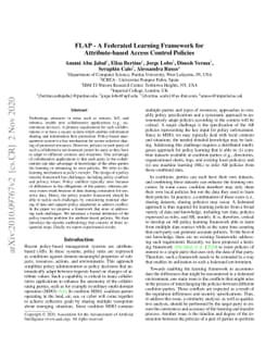 FLAP -- A Federated Learning Framework for Attribute-based Access
  Control Policies