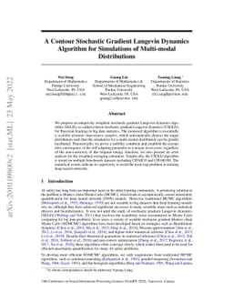 A Contour Stochastic Gradient Langevin Dynamics Algorithm for
  Simulations of Multi-modal Distributions