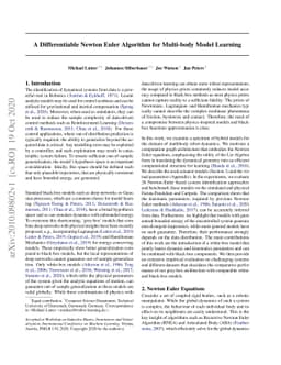 A Differentiable Newton Euler Algorithm for Multi-body Model Learning