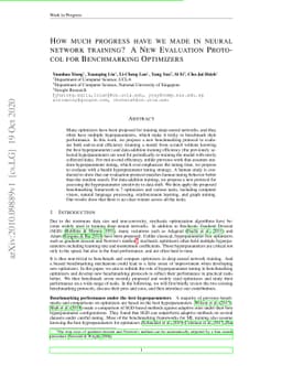 How much progress have we made in neural network training? A New
  Evaluation Protocol for Benchmarking Optimizers