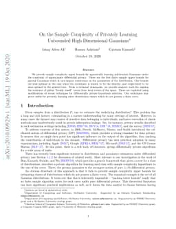 On the Sample Complexity of Privately Learning Unbounded
  High-Dimensional Gaussians