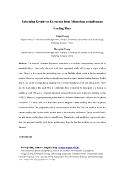 Enhancing Keyphrase Extraction from Microblogs using Human Reading Time