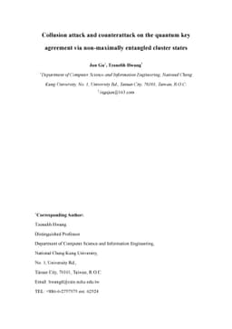Collusion attack and counterattack on the quantum key agreement via
  non-maximally entangled cluster states