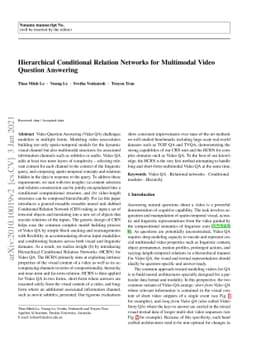 Hierarchical Conditional Relation Networks for Multimodal Video Question
  Answering