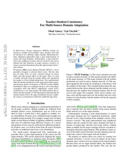 Teacher-Student Consistency For Multi-Source Domain Adaptation