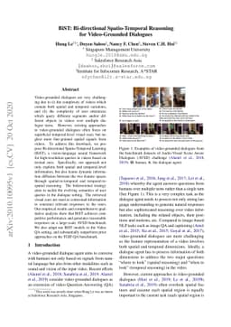 BiST: Bi-directional Spatio-Temporal Reasoning for Video-Grounded
  Dialogues