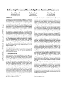 Extracting Procedural Knowledge from Technical Documents