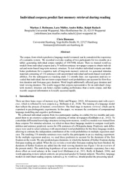 Individual corpora predict fast memory retrieval during reading