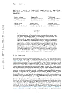 Sparse Gaussian Process Variational Autoencoders