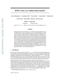 BYOL works even without batch statistics