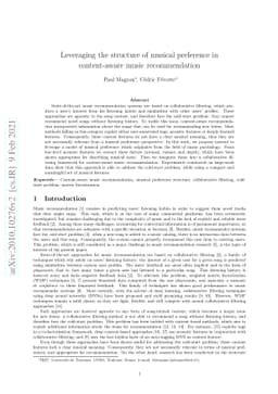 Leveraging the structure of musical preference in content-aware music
  recommendation