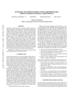 Automatic multitrack mixing with a differentiable mixing console of
  neural audio effects
