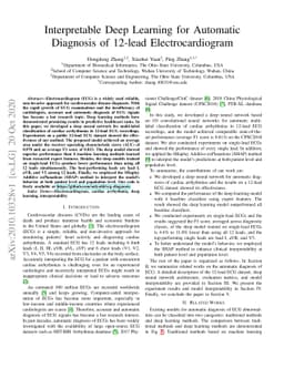 Interpretable Deep Learning for Automatic Diagnosis of 12-lead
  Electrocardiogram