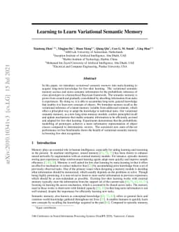 Learning to Learn Variational Semantic Memory