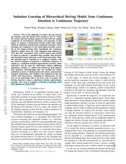 Imitation Learning of Hierarchical Driving Model: from Continuous
  Intention to Continuous Trajectory