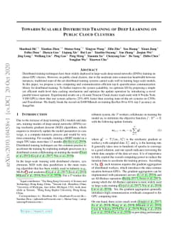 Towards Scalable Distributed Training of Deep Learning on Public Cloud
  Clusters