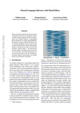 Natural Language Inference with Mixed Effects