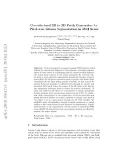 Convolutional 3D to 2D Patch Conversion for Pixel-wise Glioma
  Segmentation in MRI Scans