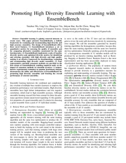 Promoting High Diversity Ensemble Learning with EnsembleBench