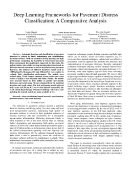Deep Learning Frameworks for Pavement Distress Classification: A
  Comparative Analysis