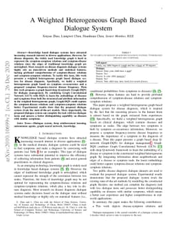 A Weighted Heterogeneous Graph Based Dialogue System