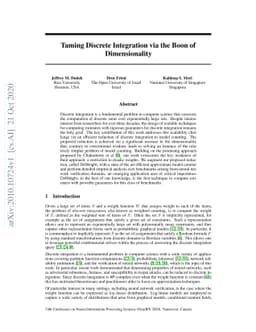 Taming Discrete Integration via the Boon of Dimensionality
