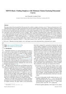 MINVO Basis: Finding Simplexes with Minimum Volume Enclosing Polynomial
  Curves