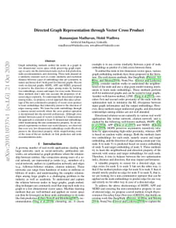 Directed Graph Representation through Vector Cross Product