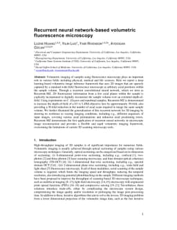 Recurrent neural network-based volumetric fluorescence microscopy