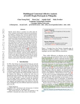 Multilingual Contextual Affective Analysis of LGBT People Portrayals in
  Wikipedia