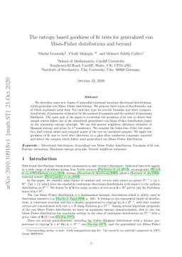 The entropy based goodness of fit tests for generalized von Mises-Fisher
  distributions and beyond