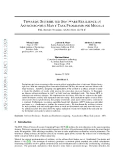 Towards Distributed Software Resilience in Asynchronous Many-Task
  Programming Models