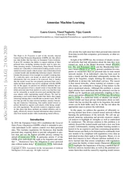 Amnesiac Machine Learning