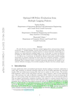 Optimal Off-Policy Evaluation from Multiple Logging Policies