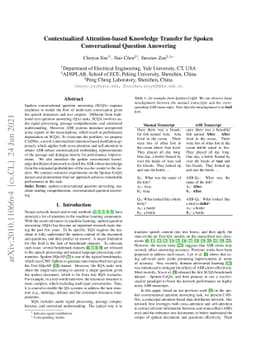 Contextualized Attention-based Knowledge Transfer for Spoken
  Conversational Question Answering