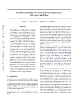 On Differentially Private Stochastic Convex Optimization with
  Heavy-tailed Data