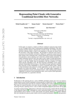 Representing Point Clouds with Generative Conditional Invertible Flow
  Networks
