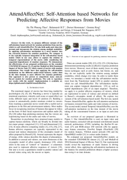 AttendAffectNet: Self-Attention based Networks for Predicting Affective
  Responses from Movies