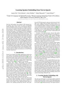 Learning Speaker Embedding from Text-to-Speech