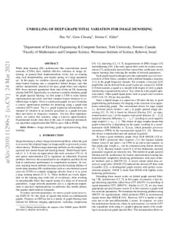 Unrolling of Deep Graph Total Variation for Image Denoising