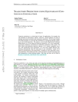 Trajectory Prediction using Equivariant Continuous Convolution