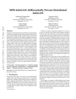 DPD-InfoGAN: Differentially Private Distributed InfoGAN