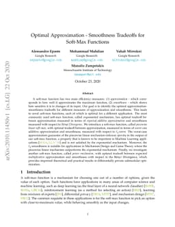Optimal Approximation -- Smoothness Tradeoffs for Soft-Max Functions