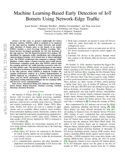 Machine Learning-Based Early Detection of IoT Botnets Using Network-Edge
  Traffic