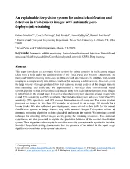 An explainable deep vision system for animal classification and
  detection in trail-camera images with automatic post-deployment retraining