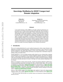 Knowledge Distillation for BERT Unsupervised Domain Adaptation