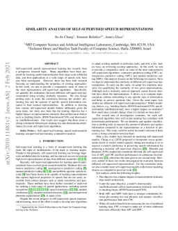 Similarity Analysis of Self-Supervised Speech Representations